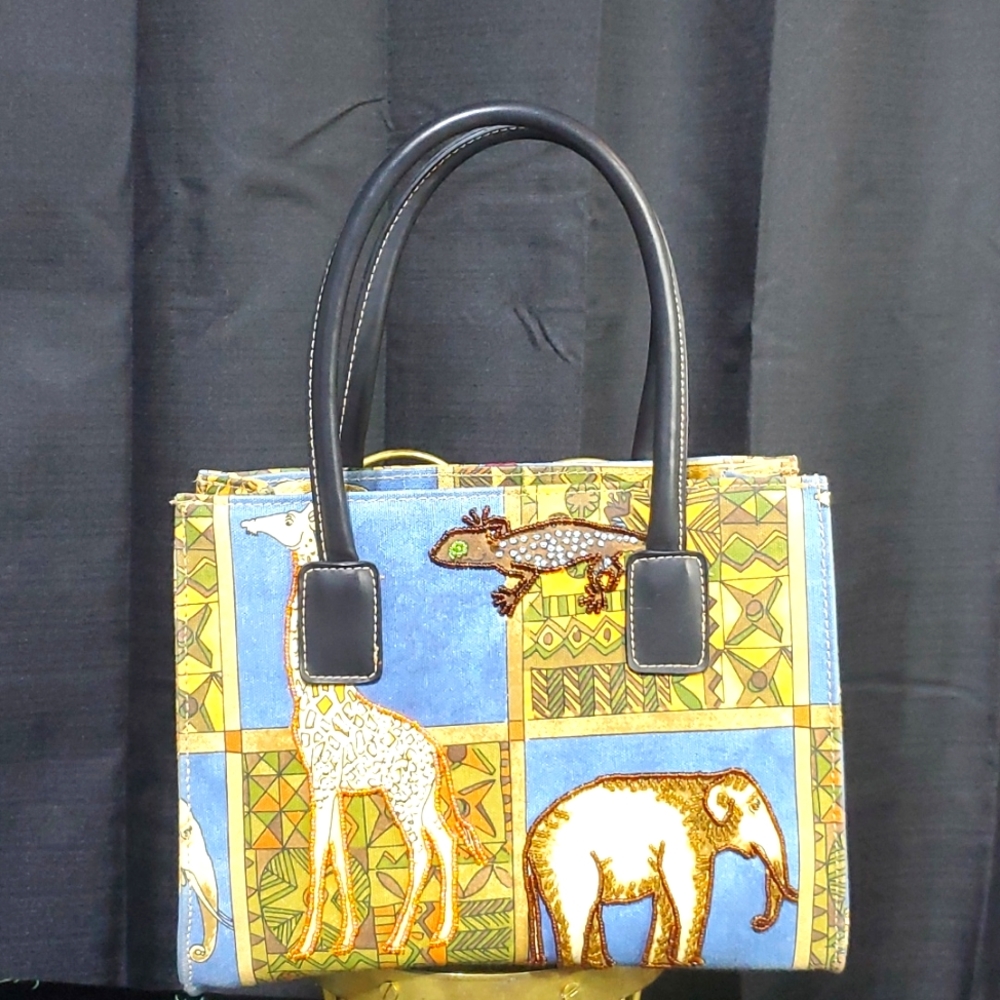 Vintage safari animal print purse